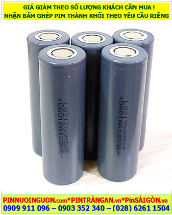 LG INR21700 (4800mAh), Pin sạc 3.7v Lithium LG INR21700 (3.7v 4800mAh Dòng xả 15A) chính hãng